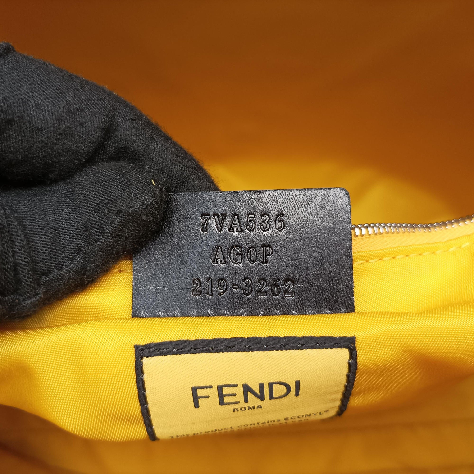 Pre-owned Fendi Baguette Messenger Yellow Nylon× leather 7VA536 shoulderbag | stylenewstar