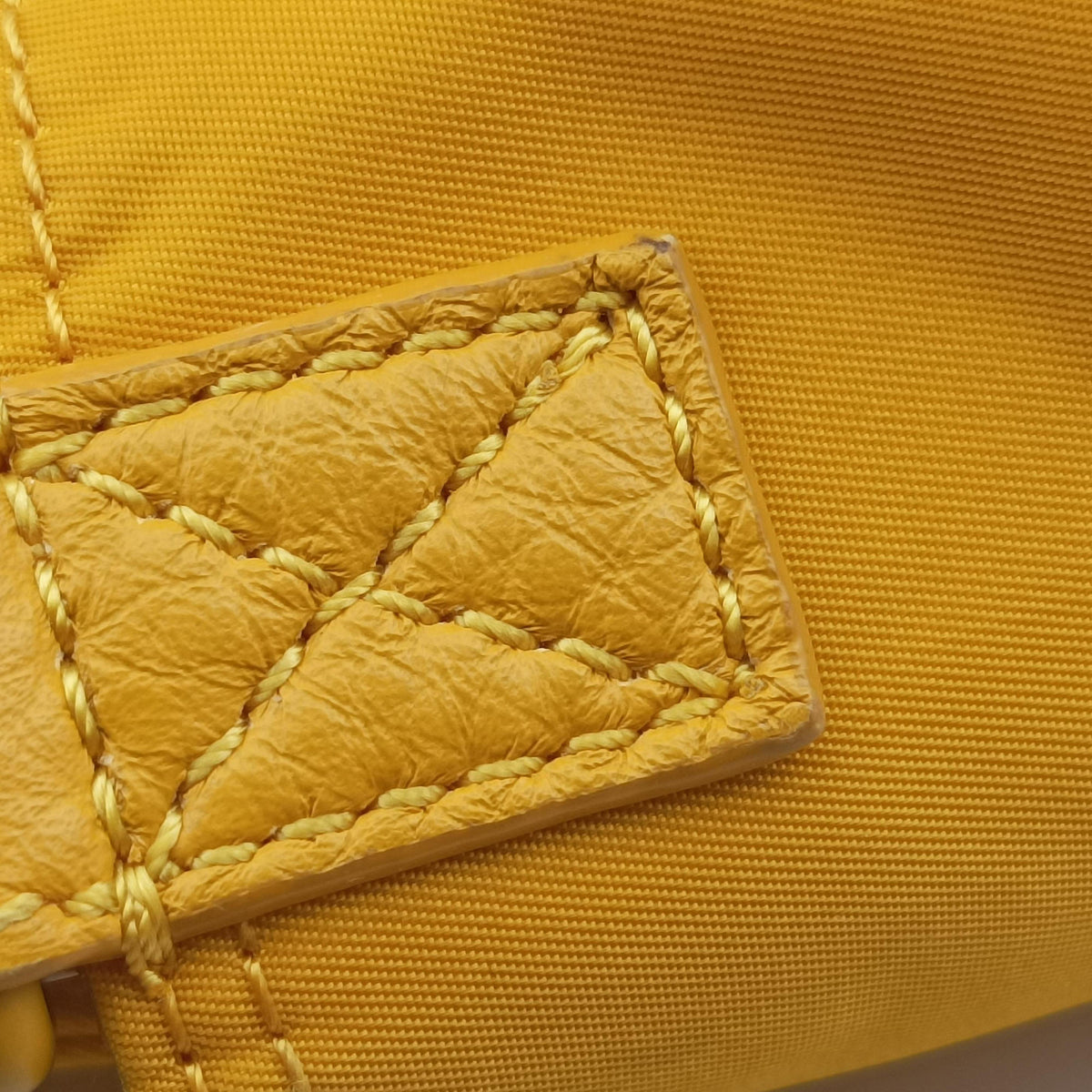 Pre-owned Fendi Baguette Messenger Yellow Nylon× leather 7VA536 shoulderbag | stylenewstar