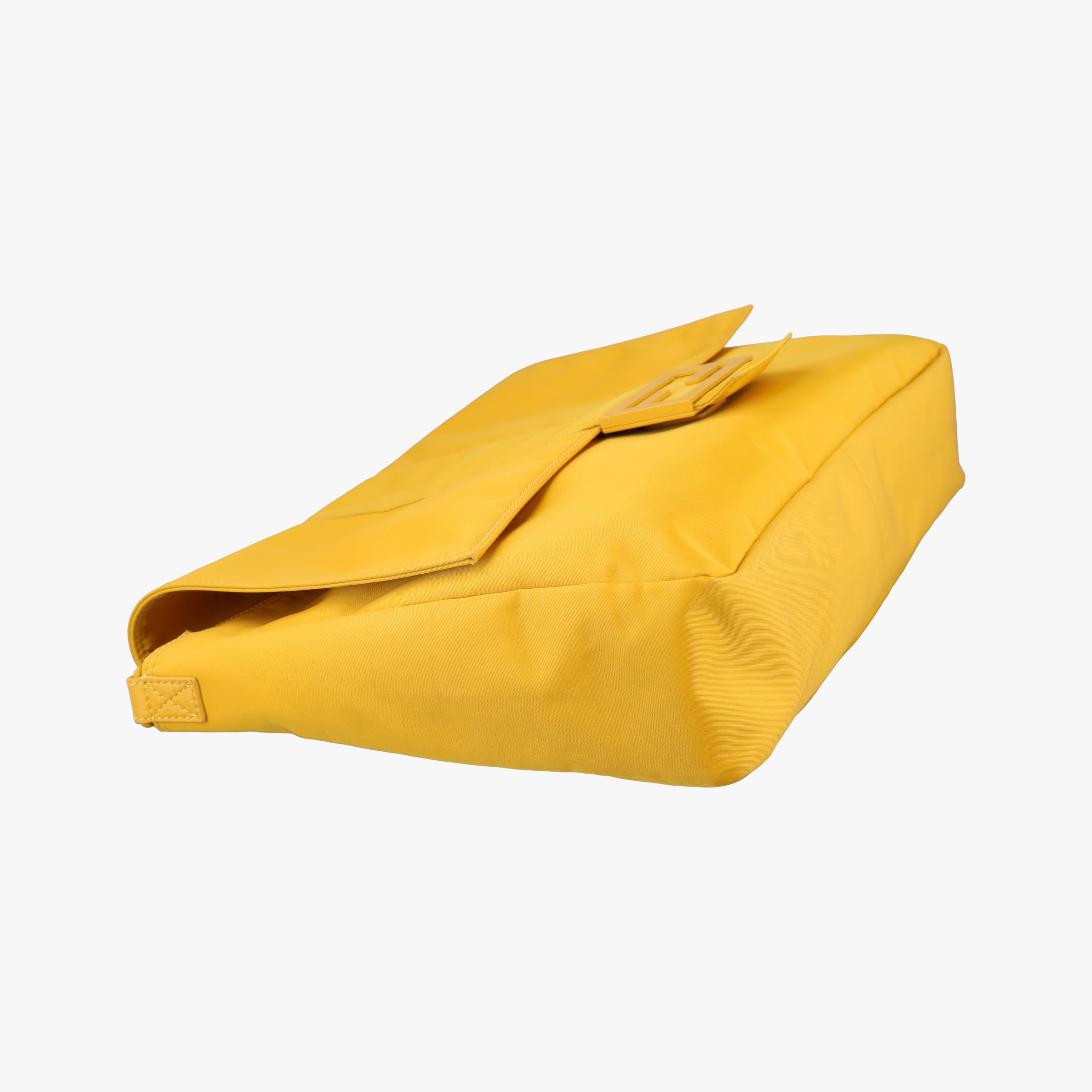 Pre-owned Fendi Baguette Messenger Yellow Nylon× leather 7VA536 shoulderbag | stylenewstar