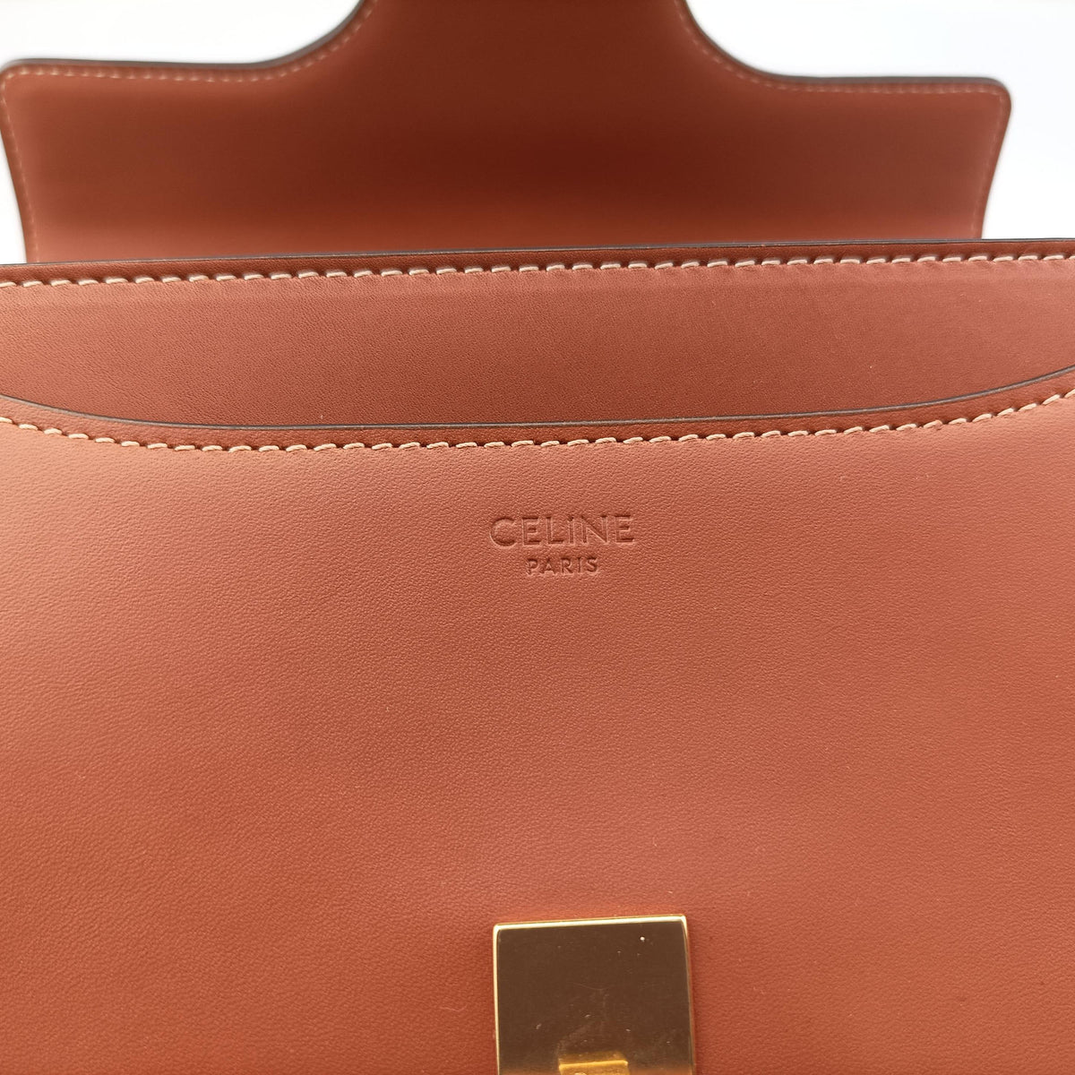 Pre-owned Celine 16 Mini Bag Brown Calfskin 188003 shoulderbag | stylenewstar