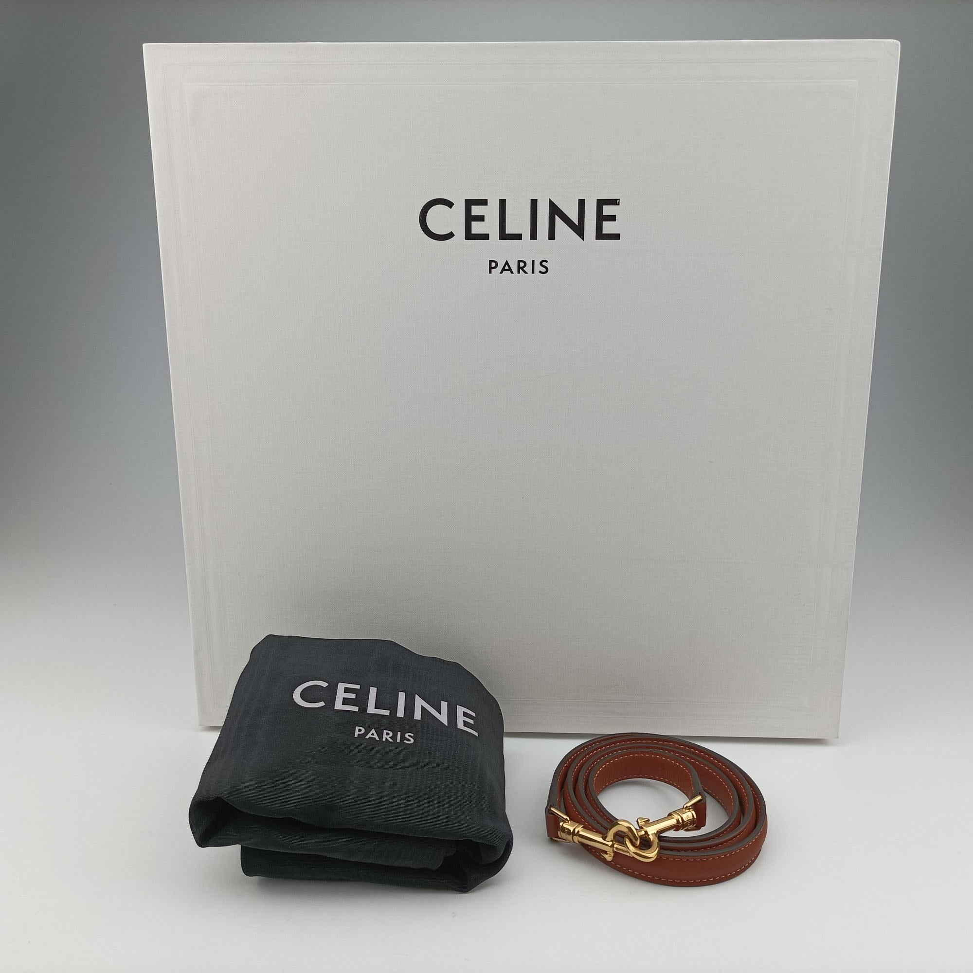 Pre-owned Celine 16 Mini Bag Brown Calfskin 188003 shoulderbag | stylenewstar