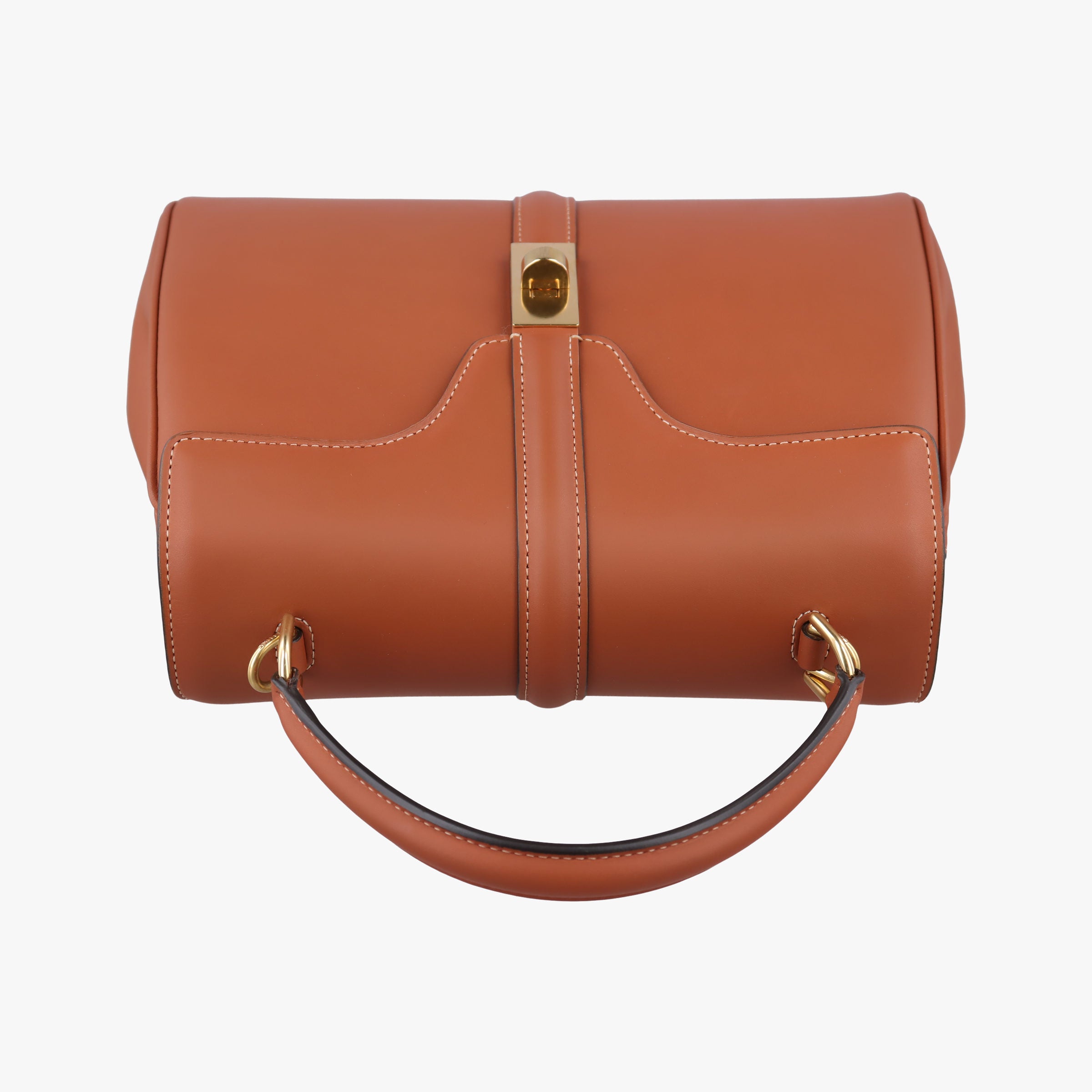 Pre-owned Celine 16 Mini Bag Brown Calfskin 188003 shoulderbag | stylenewstar