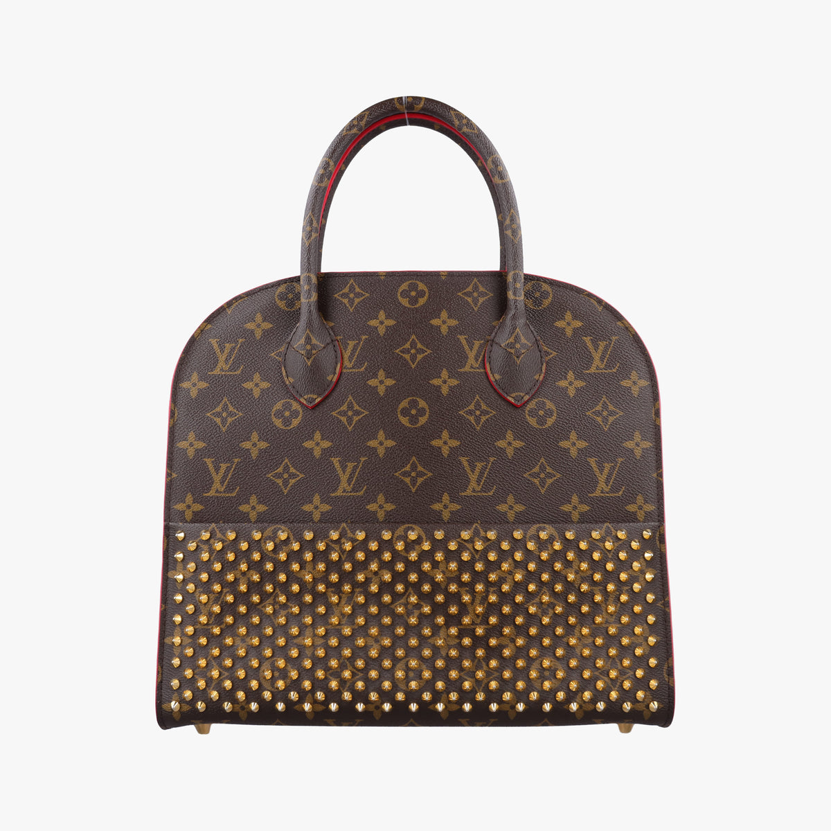 Pre-owned Louis Vuitton Christian Louboutin Collaboration Iconoclast Brown×red×beige Monogram Canvas×calf leather×ponyhair M41234 handbag | stylenewstar