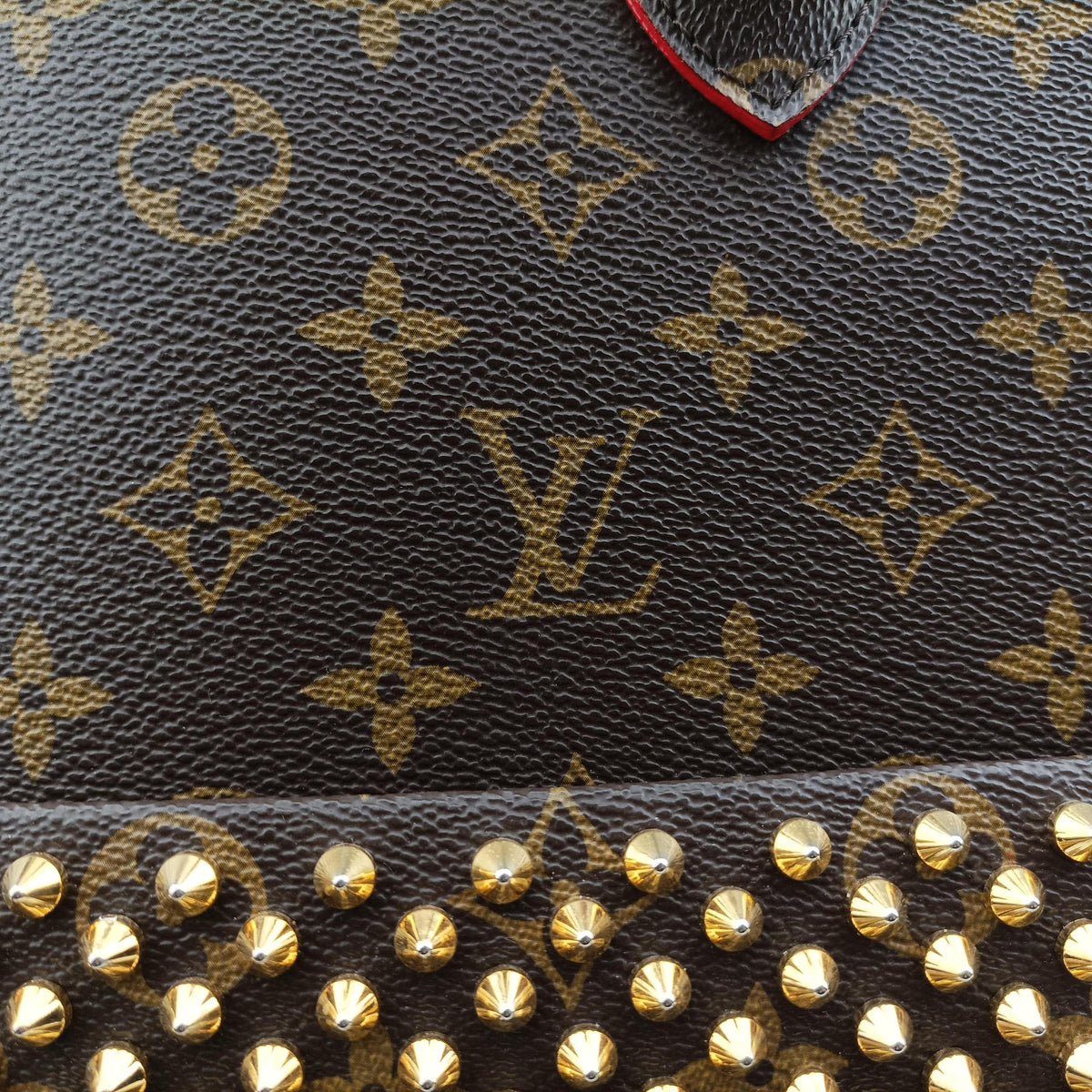 Pre-owned Louis Vuitton Christian Louboutin Collaboration Iconoclast Brown×red×beige Monogram Canvas×calf leather×ponyhair M41234 handbag | stylenewstar