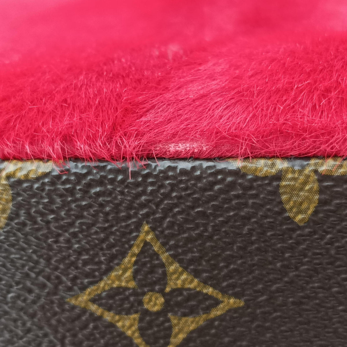 Pre-owned Louis Vuitton Christian Louboutin Collaboration Iconoclast Brown×red×beige Monogram Canvas×calf leather×ponyhair M41234 handbag | stylenewstar