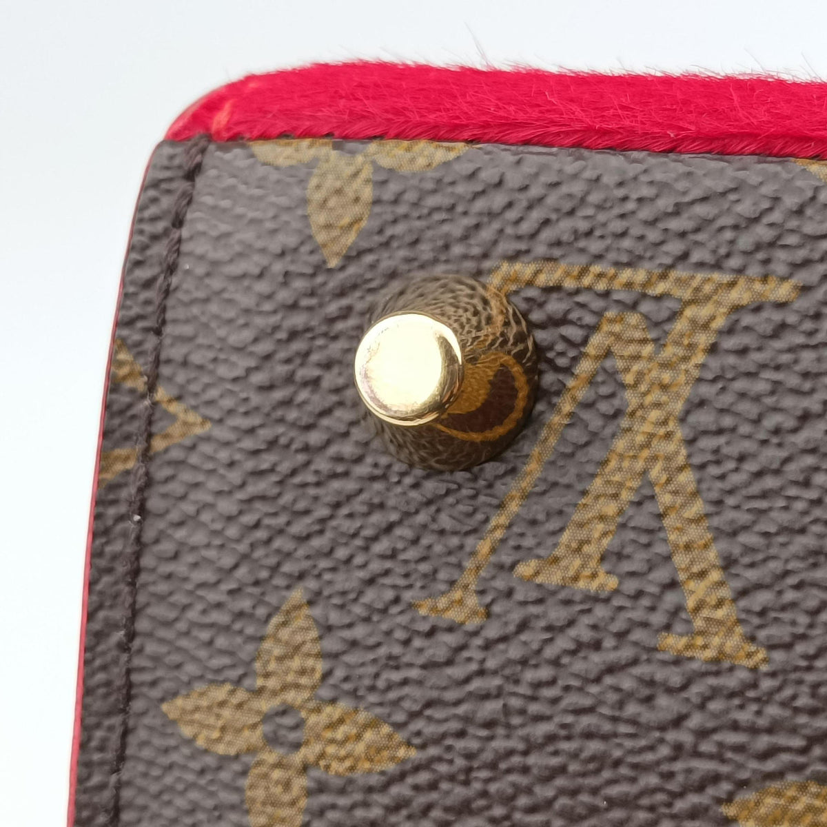 Pre-owned Louis Vuitton Christian Louboutin Collaboration Iconoclast Brown×red×beige Monogram Canvas×calf leather×ponyhair M41234 handbag | stylenewstar