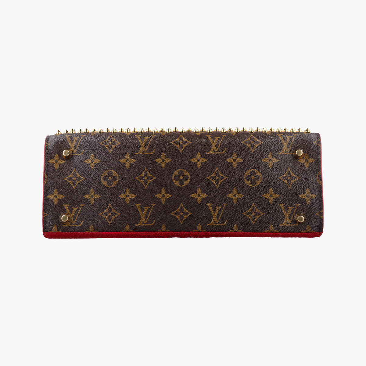 Pre-owned Louis Vuitton Christian Louboutin Collaboration Iconoclast Brown×red×beige Monogram Canvas×calf leather×ponyhair M41234 handbag | stylenewstar