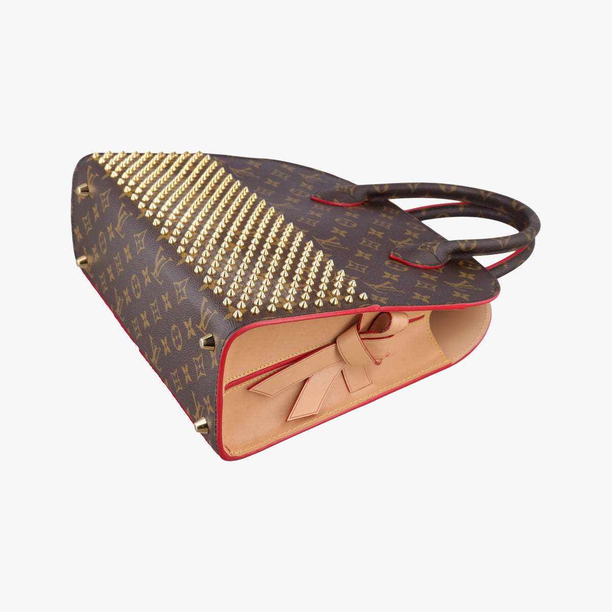 Pre-owned Louis Vuitton Christian Louboutin Collaboration Iconoclast Brown×red×beige Monogram Canvas×calf leather×ponyhair M41234 handbag | stylenewstar