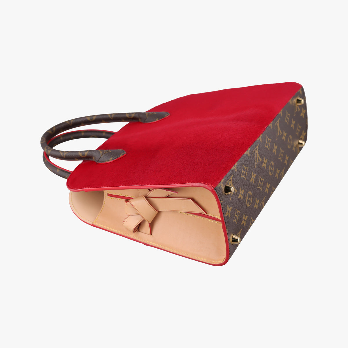 Pre-owned Louis Vuitton Christian Louboutin Collaboration Iconoclast Brown×red×beige Monogram Canvas×calf leather×ponyhair M41234 handbag | stylenewstar