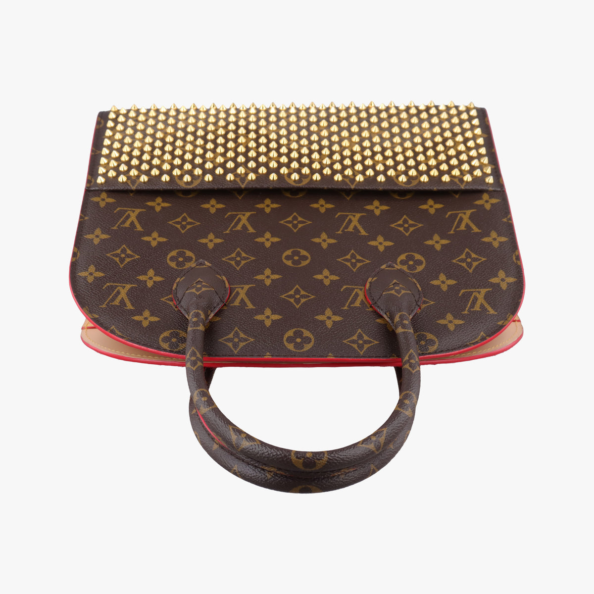 Pre-owned Louis Vuitton Christian Louboutin Collaboration Iconoclast Brown×red×beige Monogram Canvas×calf leather×ponyhair M41234 handbag | stylenewstar