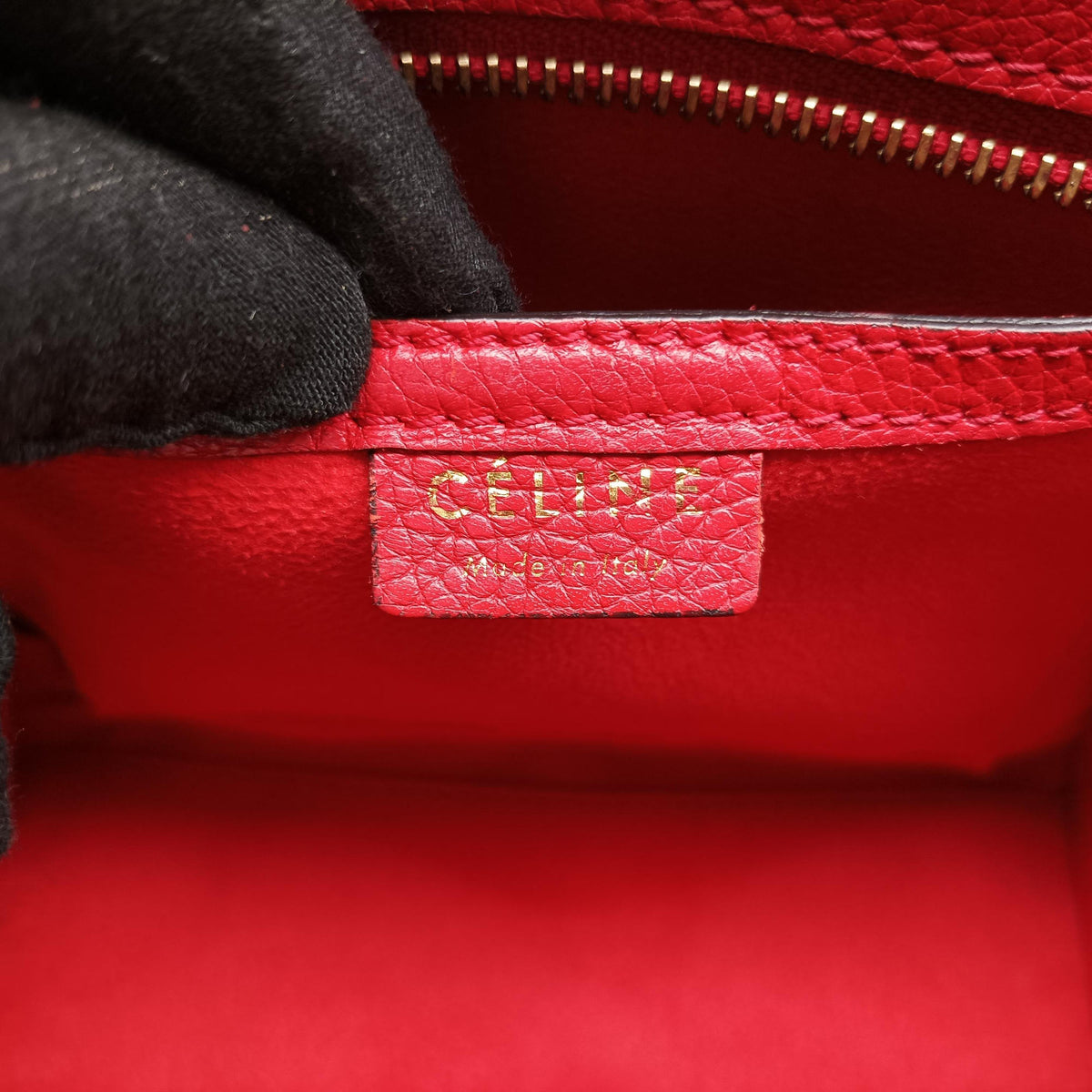 Pre-owned Celine luggage nano shopper Red Leather  handbag | stylenewstar