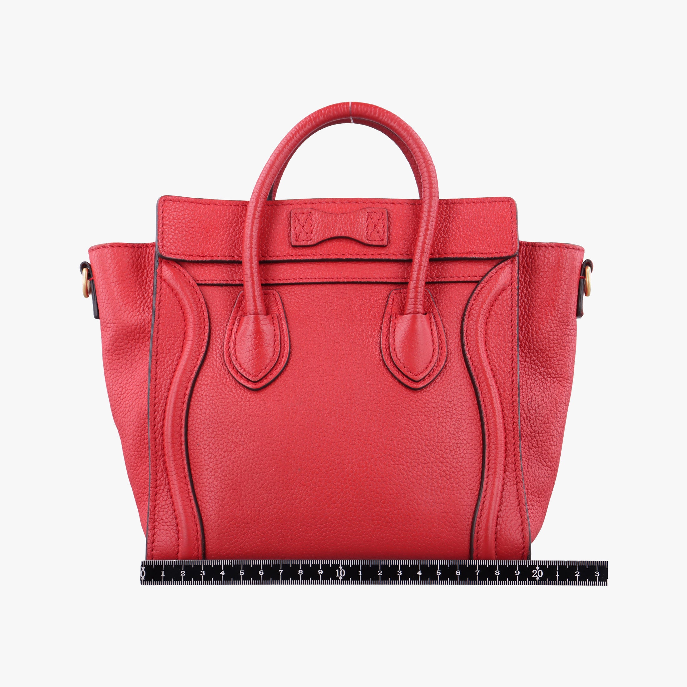 Pre-owned Celine luggage nano shopper Red Leather  handbag | stylenewstar