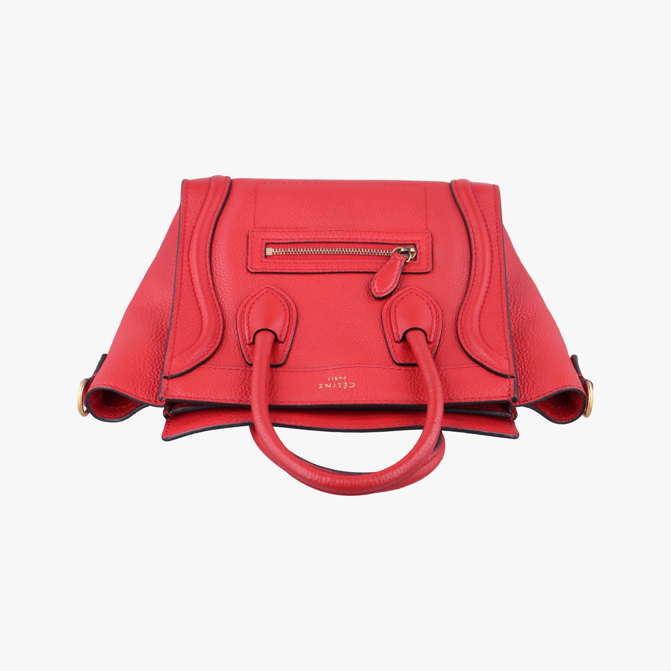Pre-owned Celine luggage nano shopper Red Leather  handbag | stylenewstar