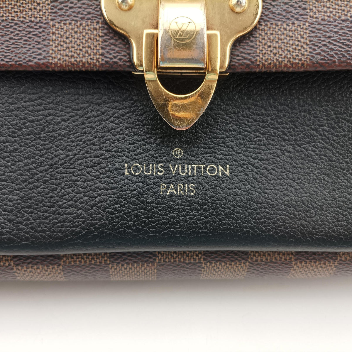 Pre-owned Louis Vuitton Vavin PM EBENE×Noir Damier Canvas×calf leather N40108 shoulderbag | stylenewstar