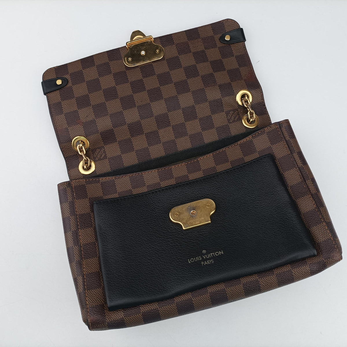 Pre-owned Louis Vuitton Vavin PM EBENE×Noir Damier Canvas×calf leather N40108 shoulderbag | stylenewstar