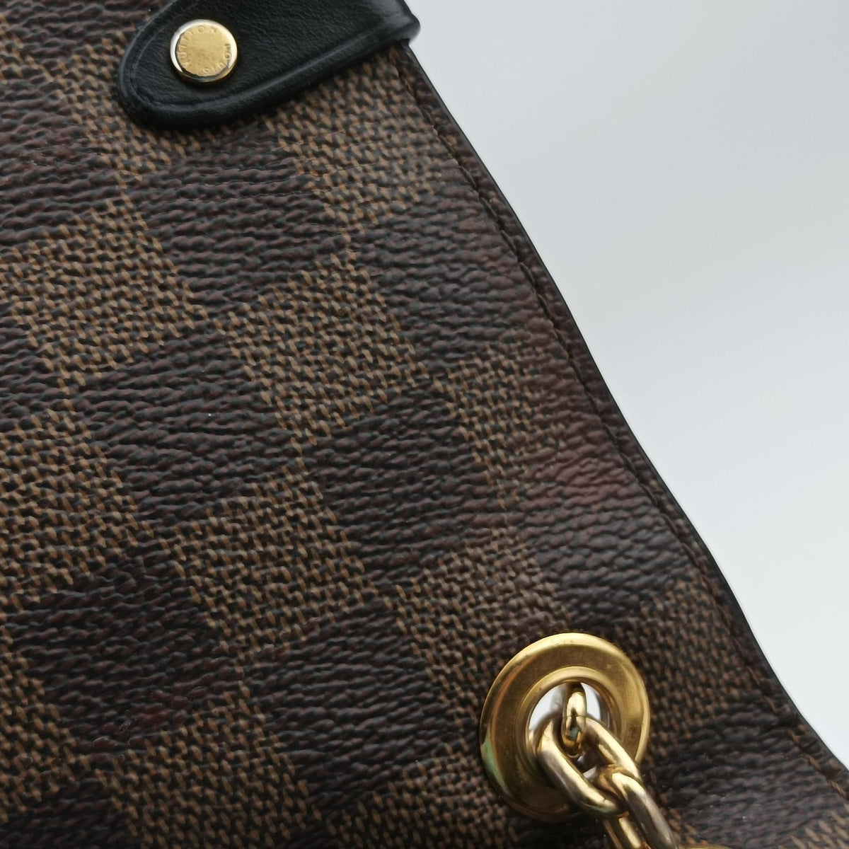 Pre-owned Louis Vuitton Vavin PM EBENE×Noir Damier Canvas×calf leather N40108 shoulderbag | stylenewstar