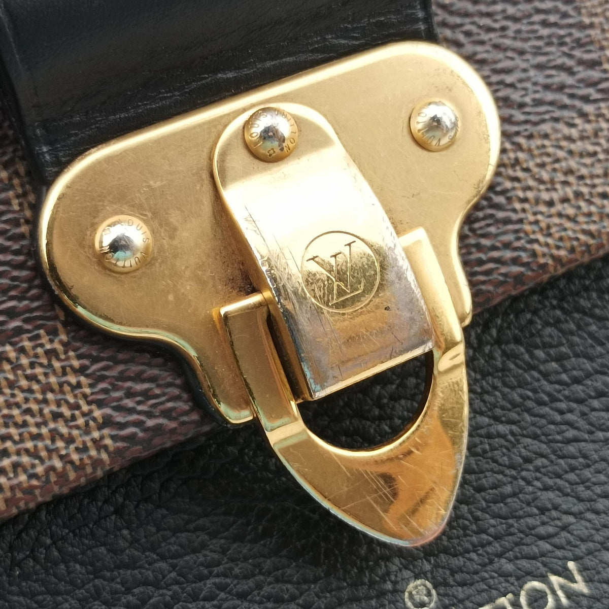 Secondhand Louis Vuitton Vavin PM EBENE×Noir Damier Canvas×calf leather N40108 shoulderbag | stylenewstar