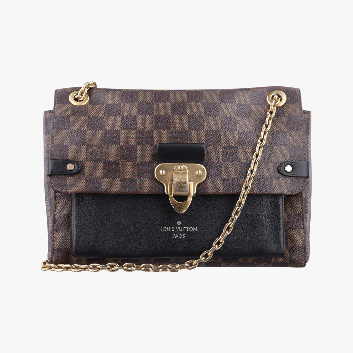 Pre-owned Louis Vuitton Vavin PM EBENE×Noir Damier Canvas×calf leather N40108 shoulderbag | stylenewstar