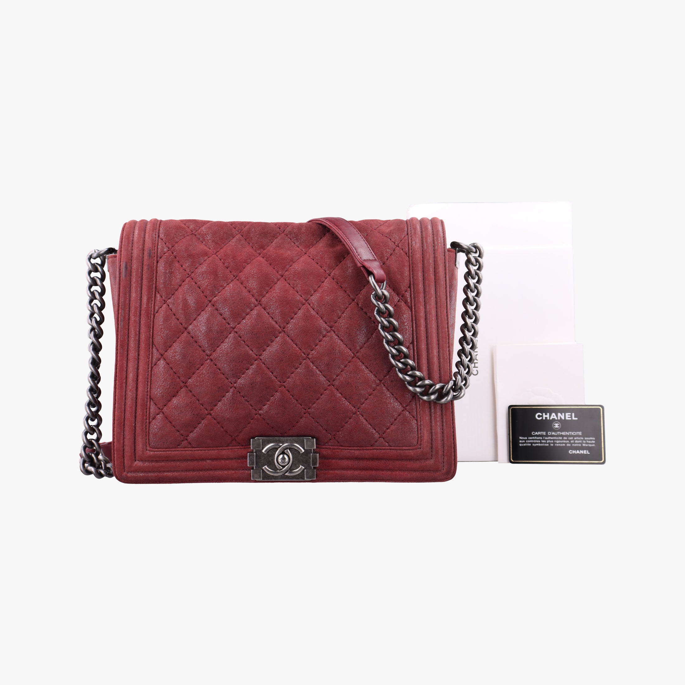 Pre-owned Chanel BOY CHANEL Red Leather A67951 shoulderbag | stylenewstar