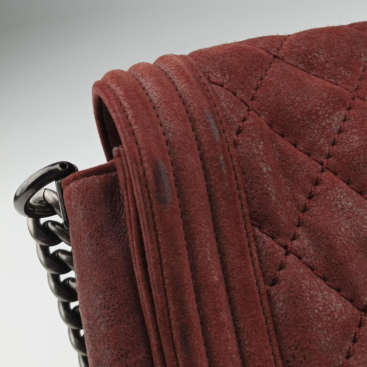 Pre-owned Chanel BOY CHANEL Red Leather A67951 shoulderbag | stylenewstar