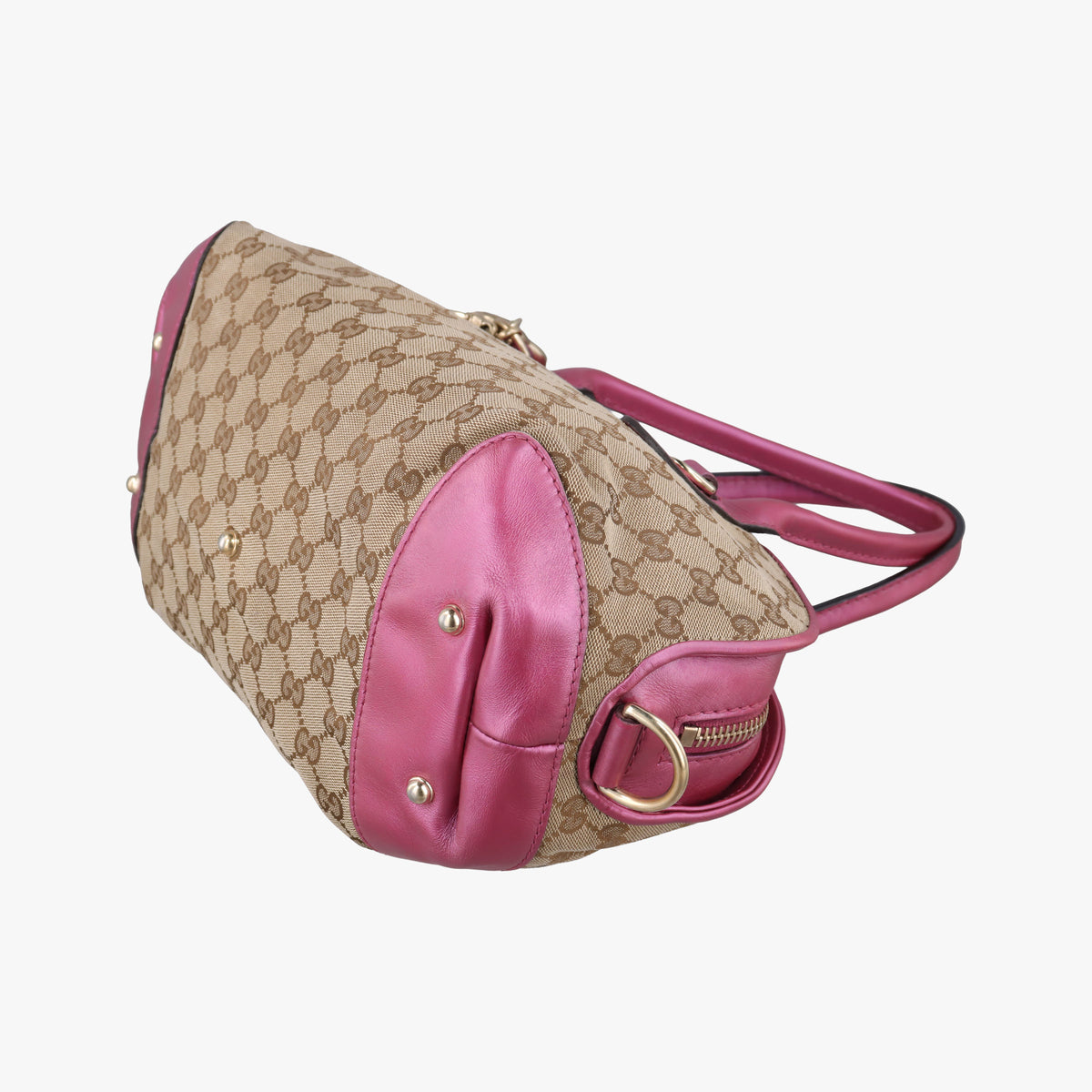 Pre-owned Gucci Heart Bit charm Beige × Pink Canvas×Leather 269955 shoulderbag | stylenewstar
