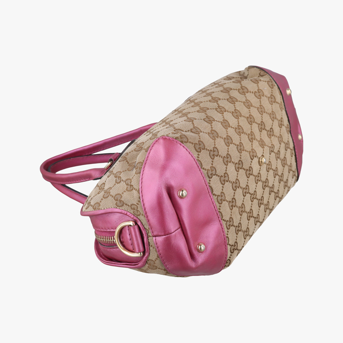 Pre-owned Gucci Heart Bit charm Beige × Pink Canvas×Leather 269955 shoulderbag | stylenewstar