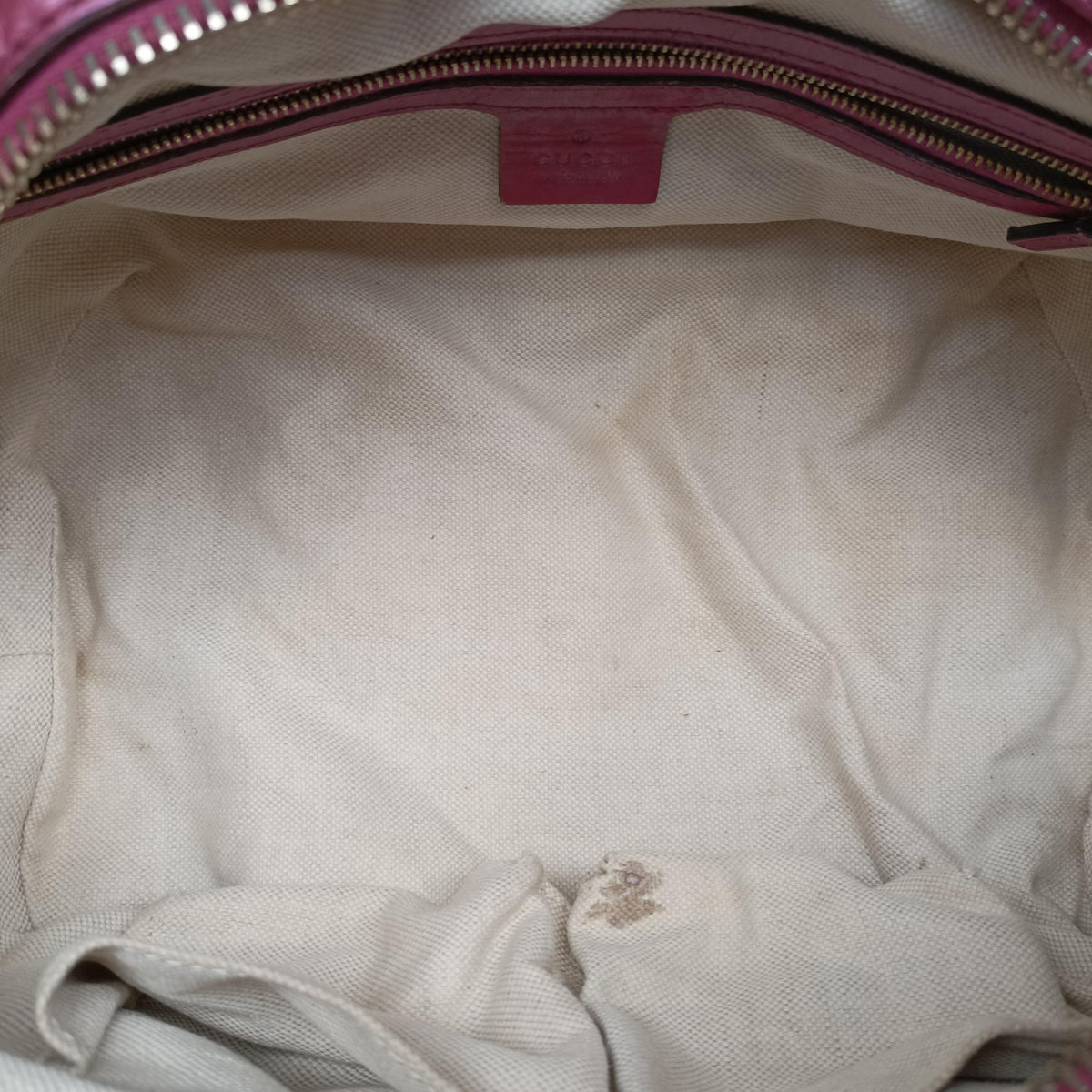 Pre-owned Gucci Heart Bit charm Beige × Pink Canvas×Leather 269955 shoulderbag | stylenewstar