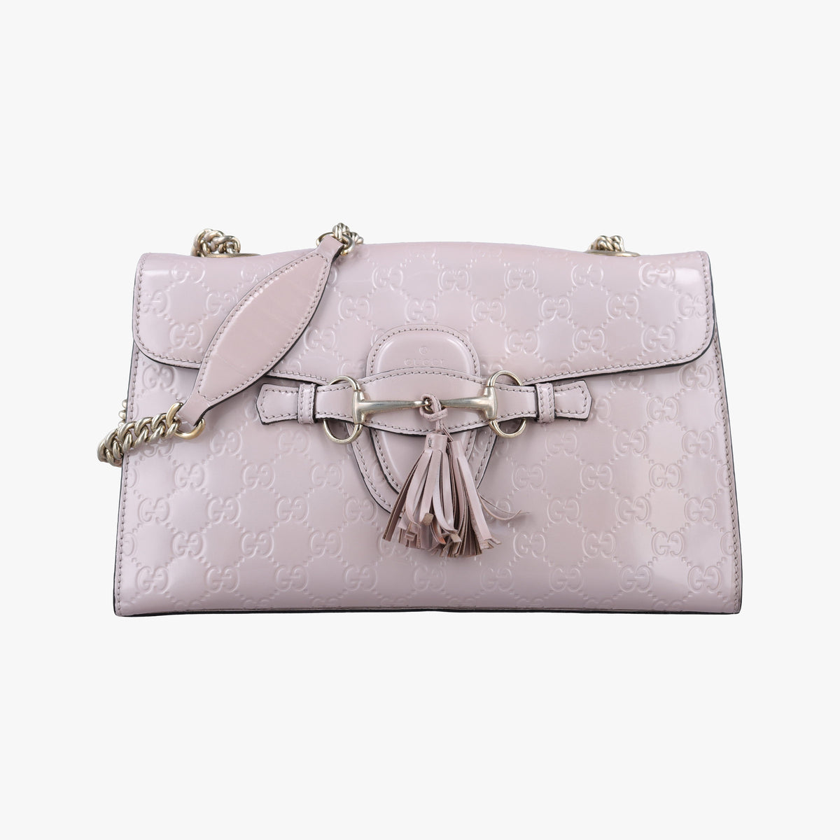 Pre-owned Gucci Emily Pink Patent Leather 295402 shoulderbag | stylenewstar