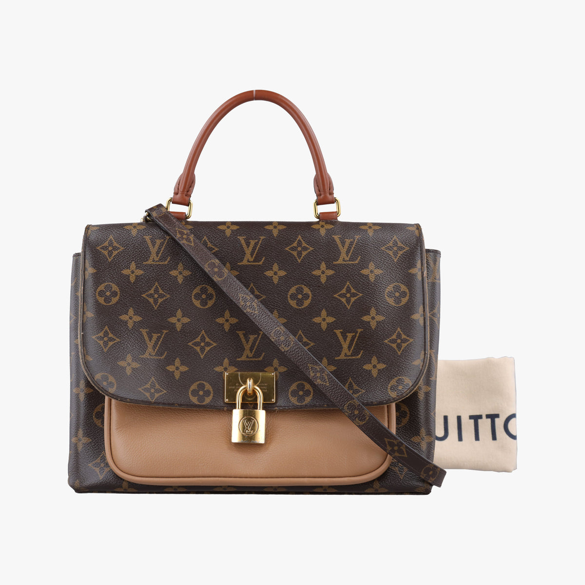 Vintage Louis Vuitton MARIGNAN brown×SESAME Monogram Canvas×calf leather M44544 shoulderbag | stylenewstar