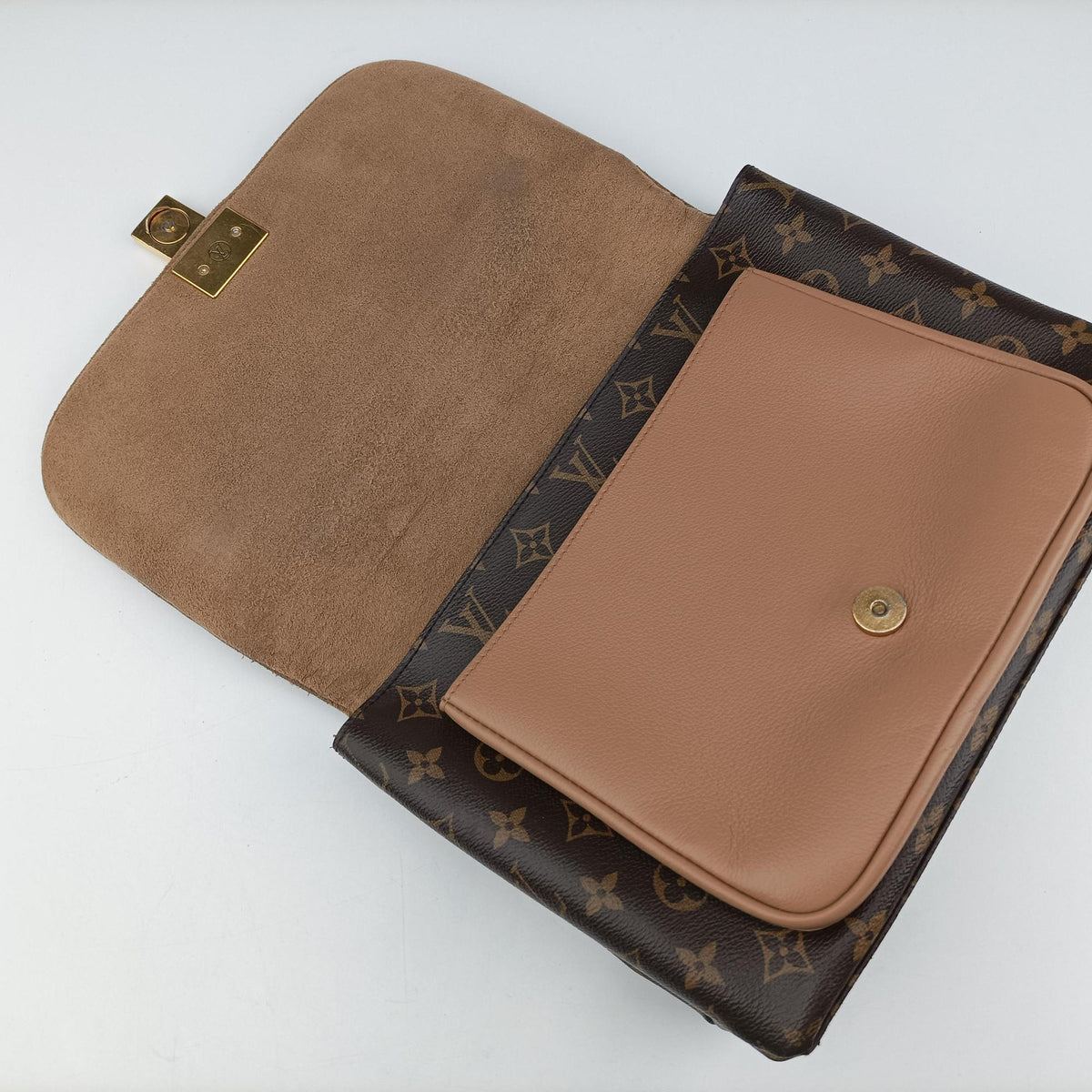 Vintage Louis Vuitton MARIGNAN brown×SESAME Monogram Canvas×calf leather M44544 shoulderbag | stylenewstar