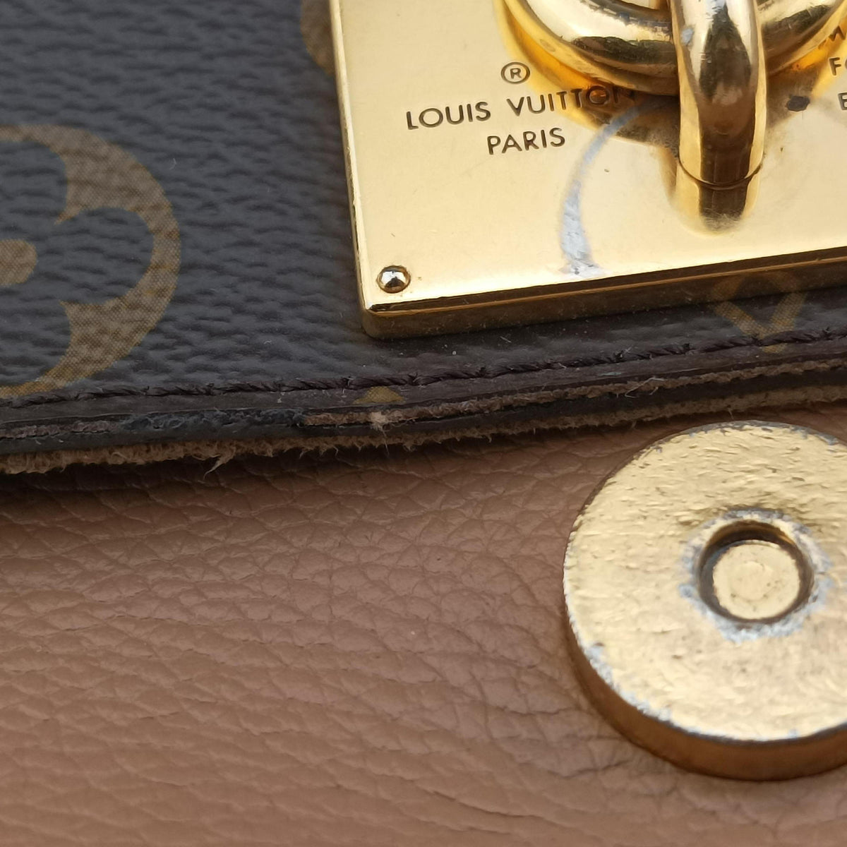 Vintage Louis Vuitton MARIGNAN brown×SESAME Monogram Canvas×calf leather M44544 shoulderbag | stylenewstar
