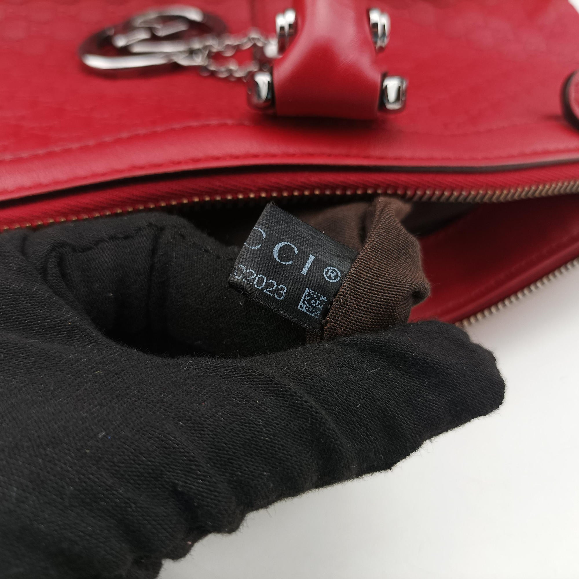 Pre-owned Gucci GG charm dome Red Leather 341503 shoulderbag | stylenewstar