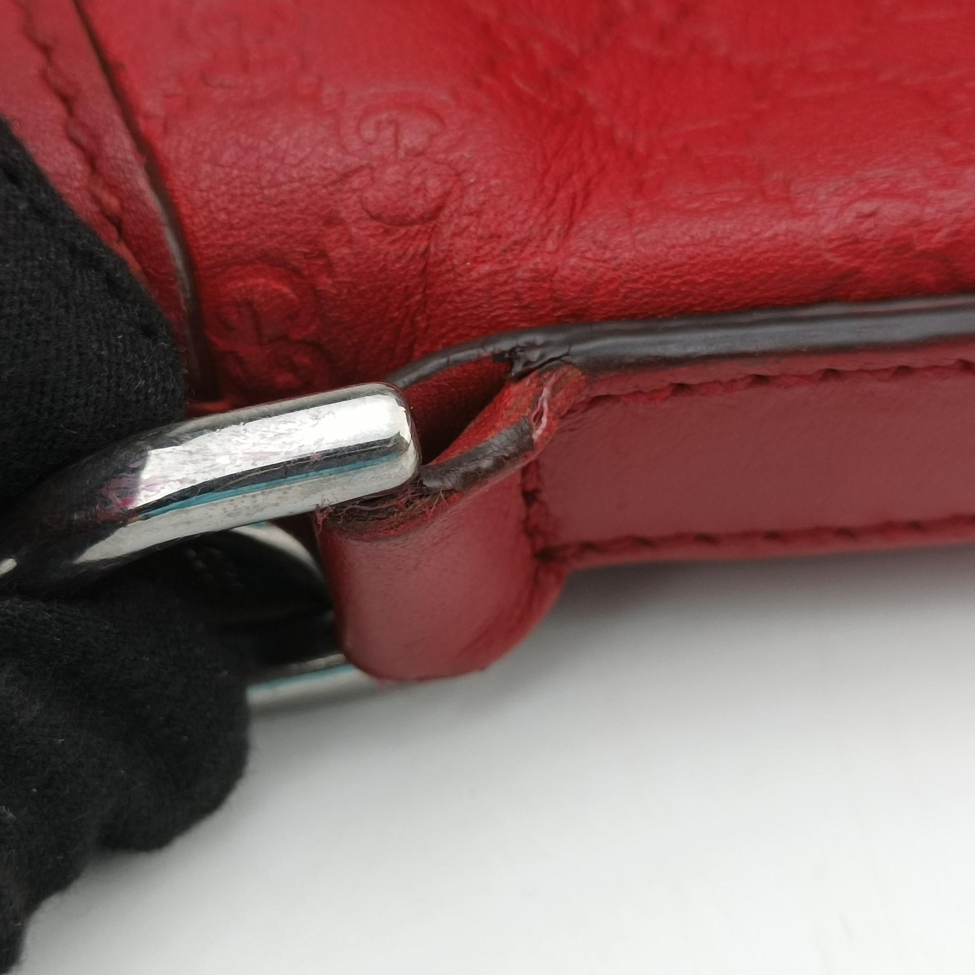 Pre-owned Gucci GG charm dome Red Leather 341503 shoulderbag | stylenewstar