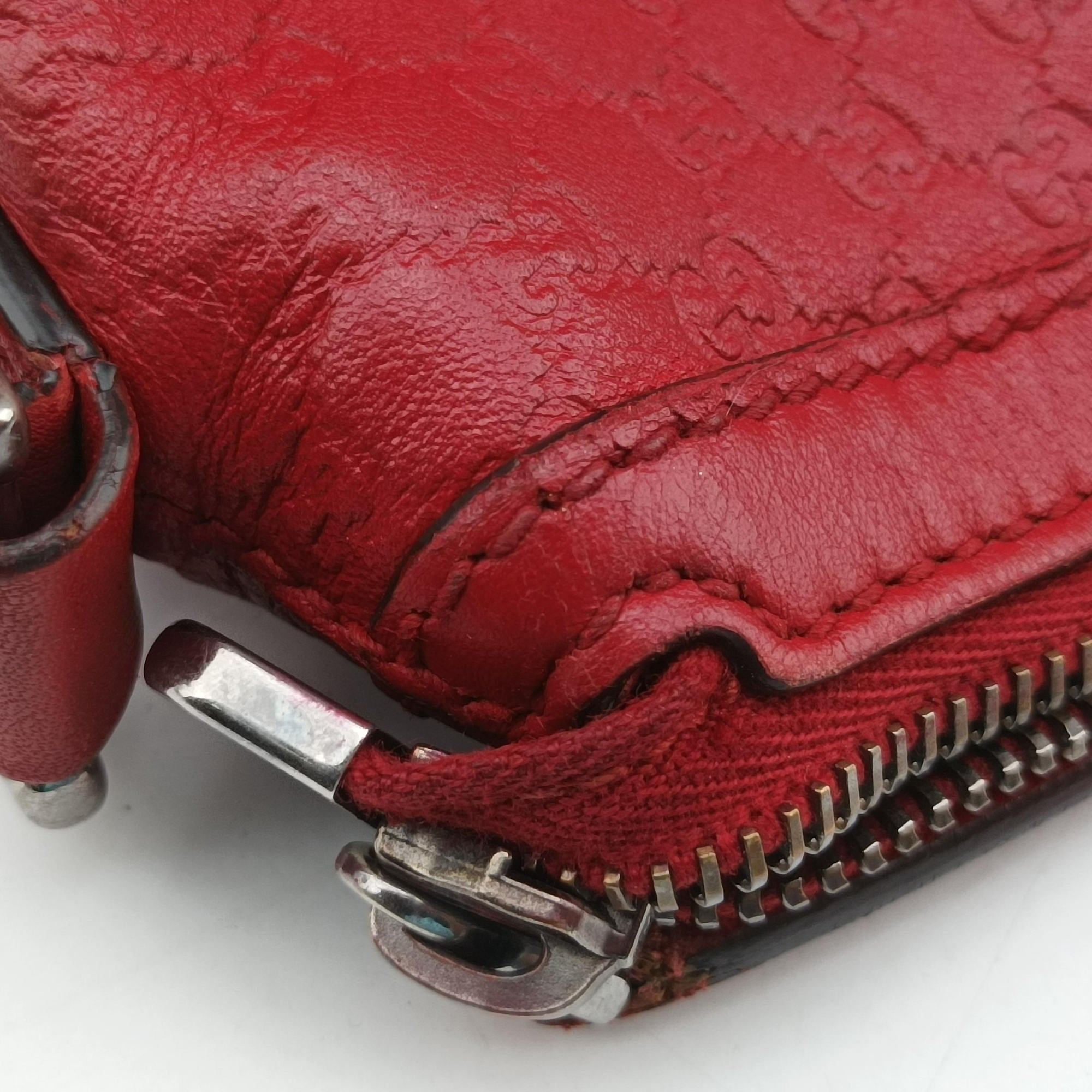 Pre-owned Gucci GG charm dome Red Leather 341503 shoulderbag | stylenewstar