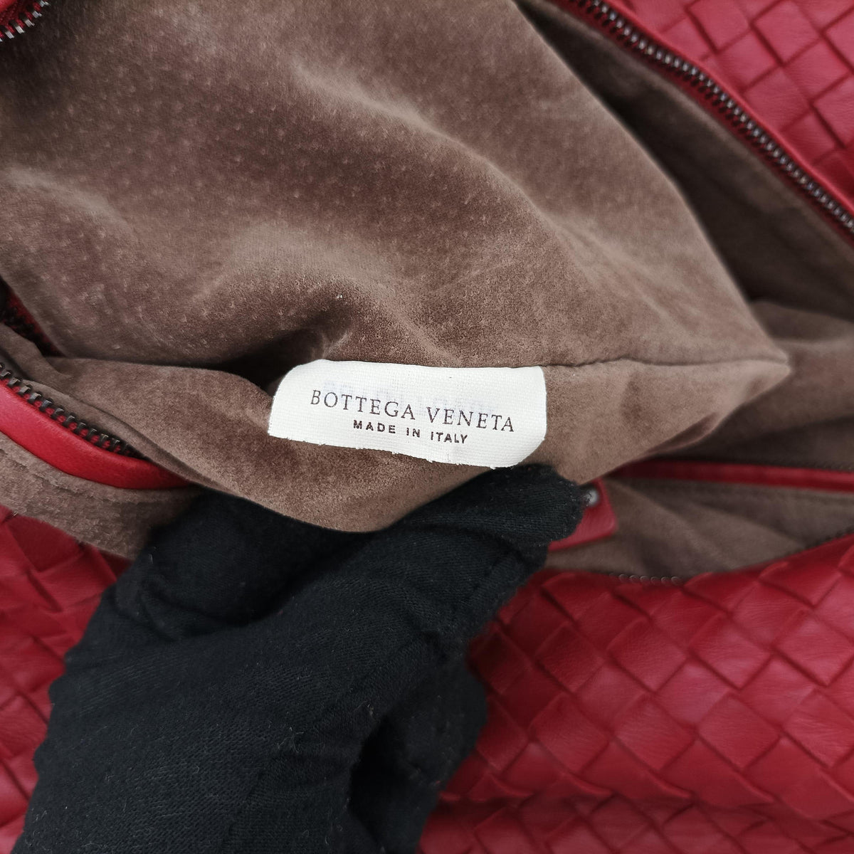 Vintage Bottega Veneta Intrecciato Red lambskin  handbag | stylenewstar