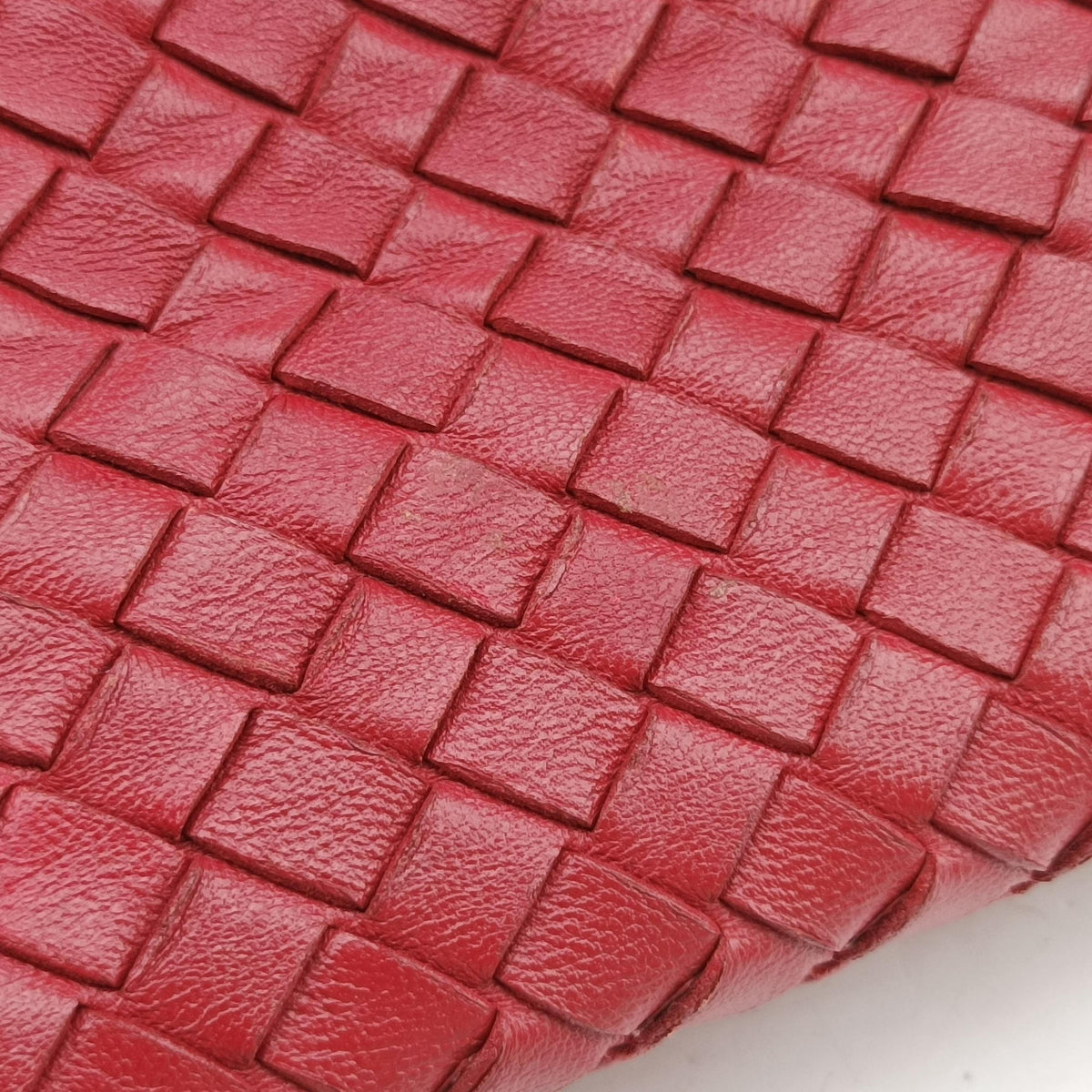 Vintage Bottega Veneta Intrecciato Red lambskin  handbag | stylenewstar