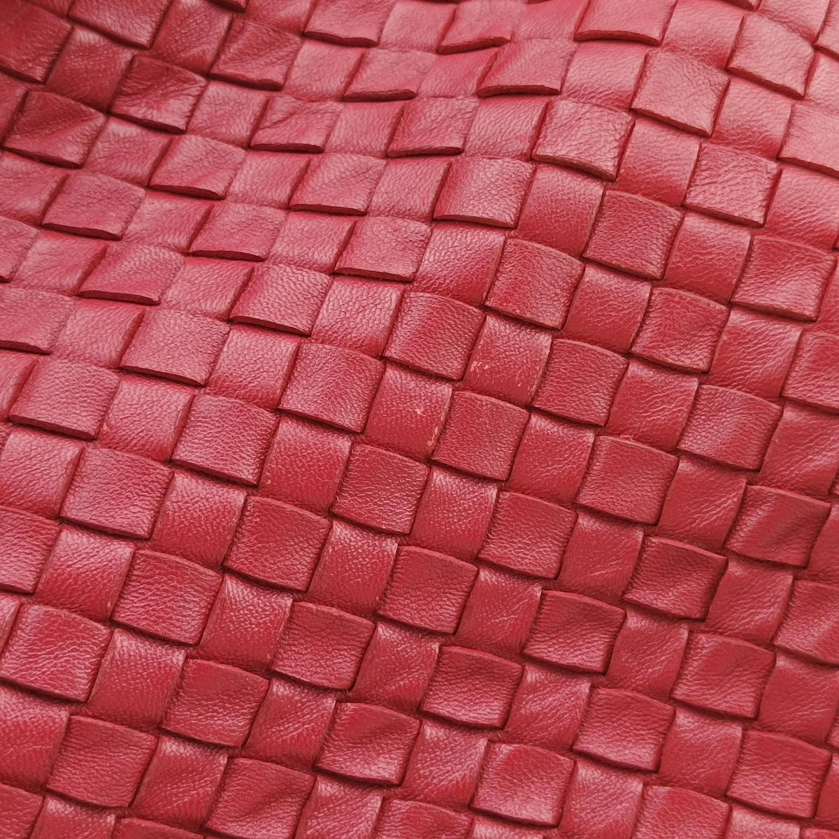 Vintage Bottega Veneta Intrecciato Red lambskin  handbag | stylenewstar