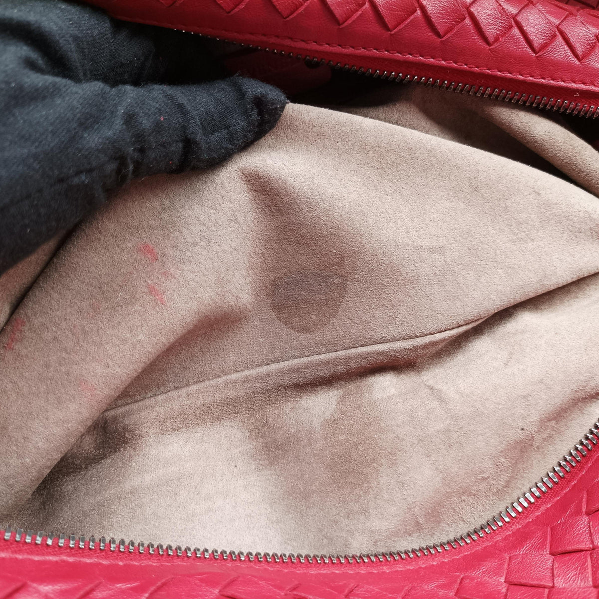 Vintage Bottega Veneta Intrecciato Red lambskin  handbag | stylenewstar