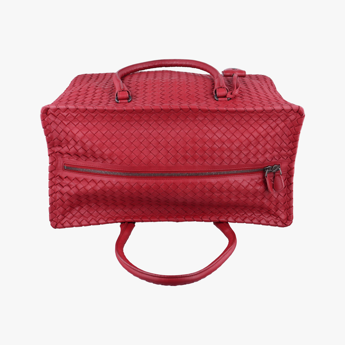 Vintage Bottega Veneta Intrecciato Red lambskin  handbag | stylenewstar