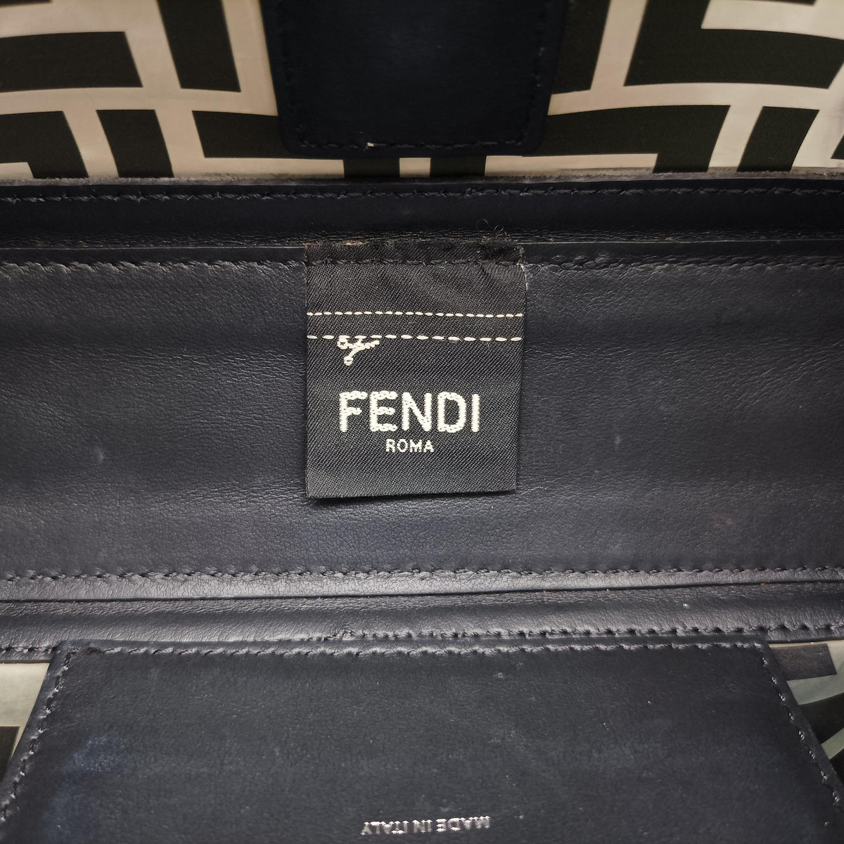Pre-owned Fendi BAGUETTE Black PVC coated canvas×Leather 8BS017 shoulderbag | stylenewstar