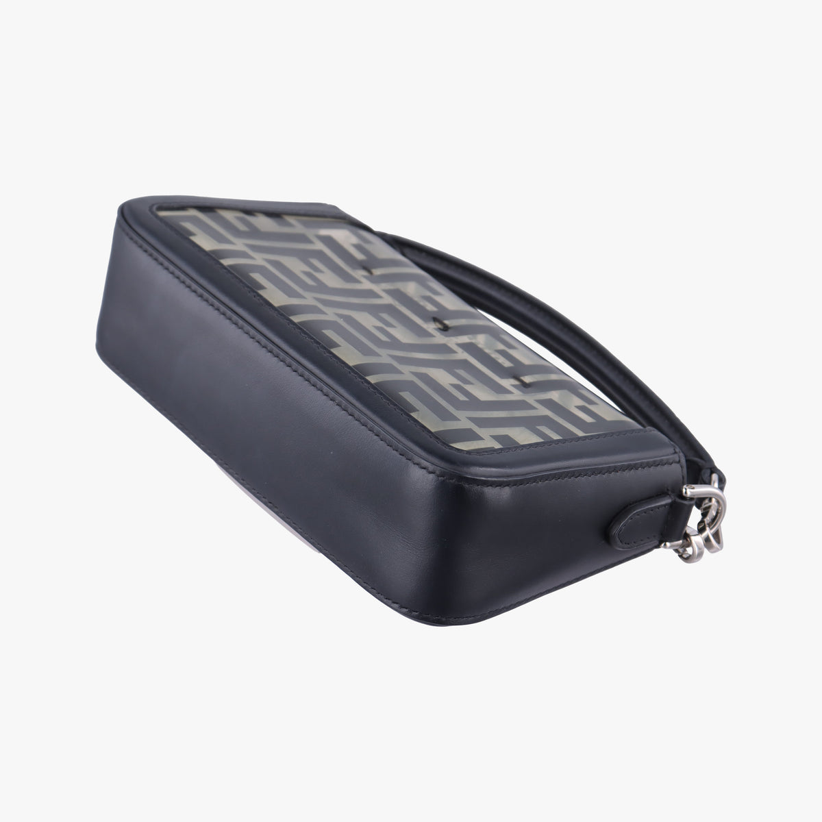Pre-owned Fendi BAGUETTE Black PVC coated canvas×Leather 8BS017 shoulderbag | stylenewstar