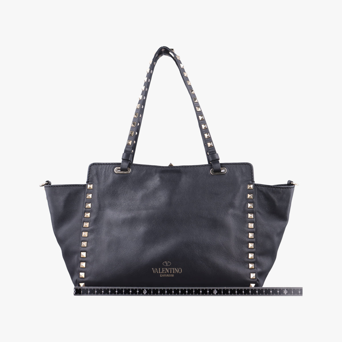 Pre-owned Valentino Rockstud Black Leather  shoulderbag | stylenewstar