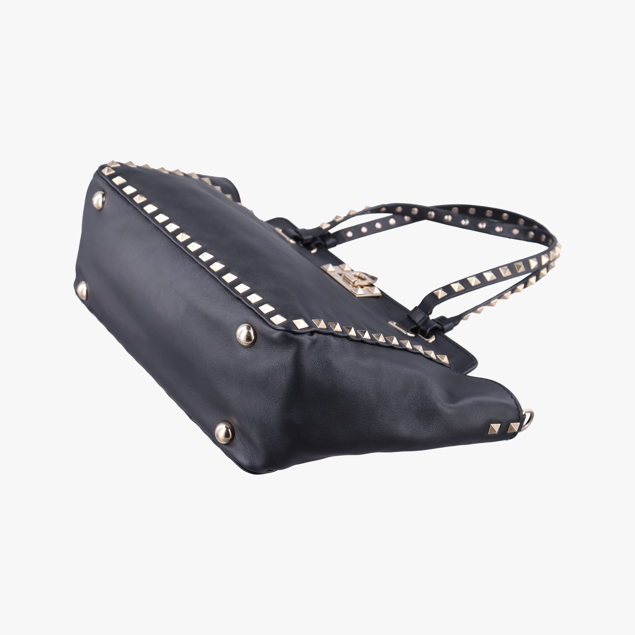 Pre-owned Valentino Rockstud Black Leather  shoulderbag | stylenewstar