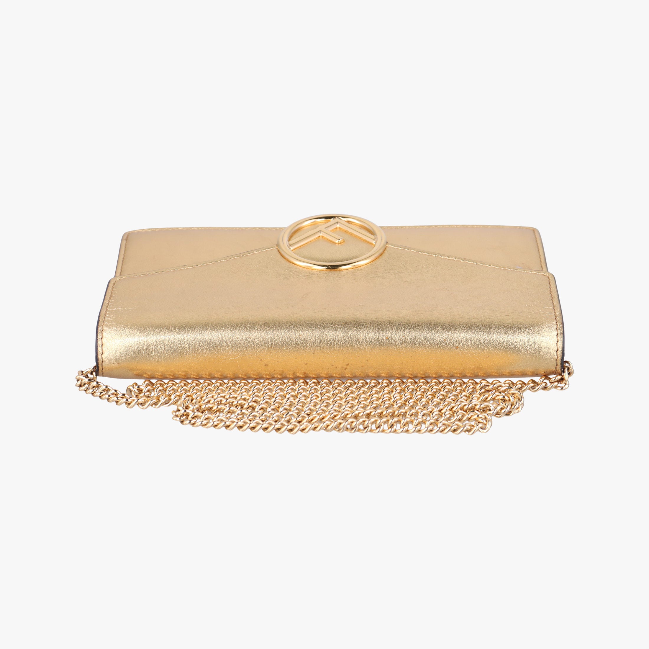 Pre-owned Fendi F is Golden Leather 8BS006 shoulderbag | stylenewstar