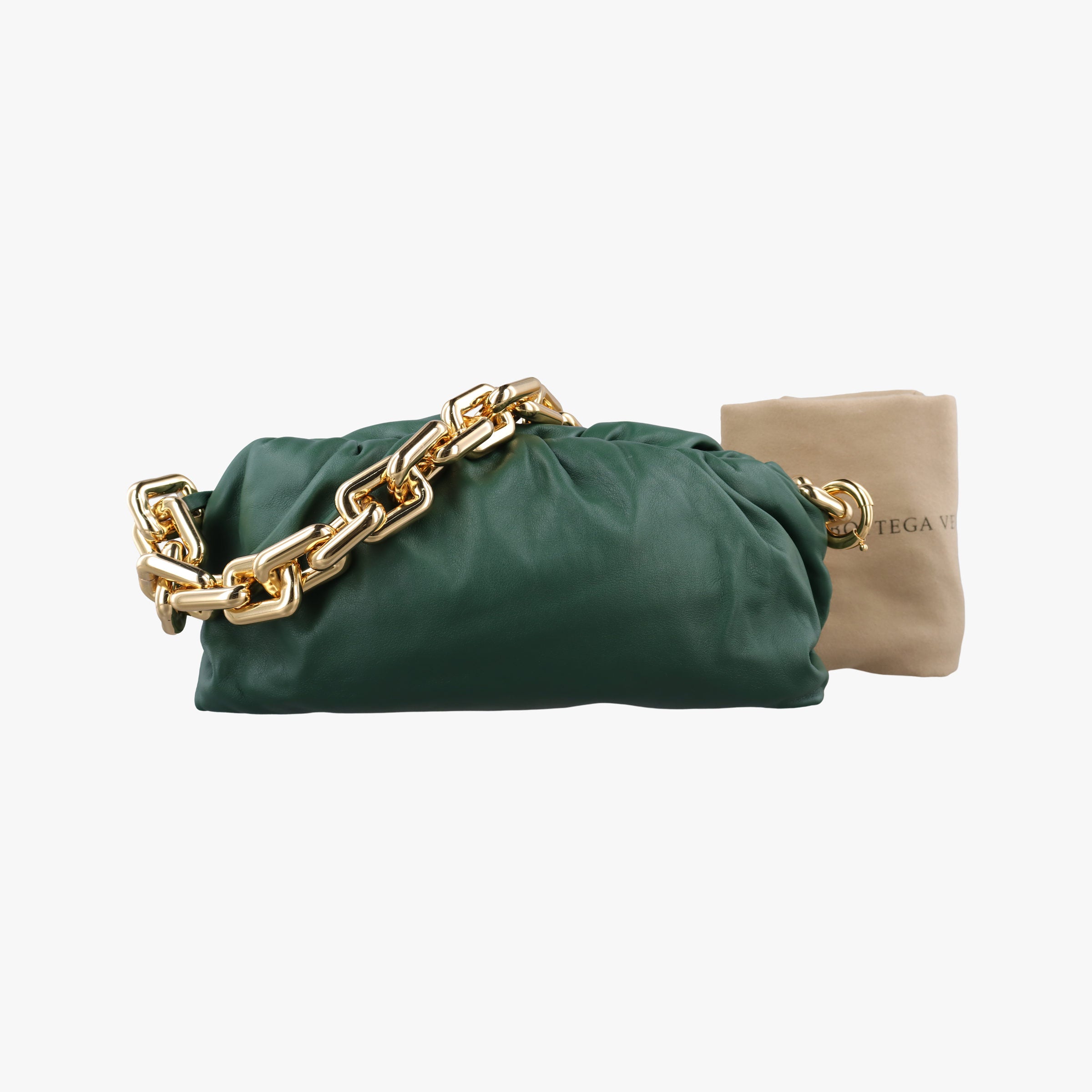 Secondhand Bottega Veneta THE Chain Pouch Green lambskin  shoulderbag | stylenewstar