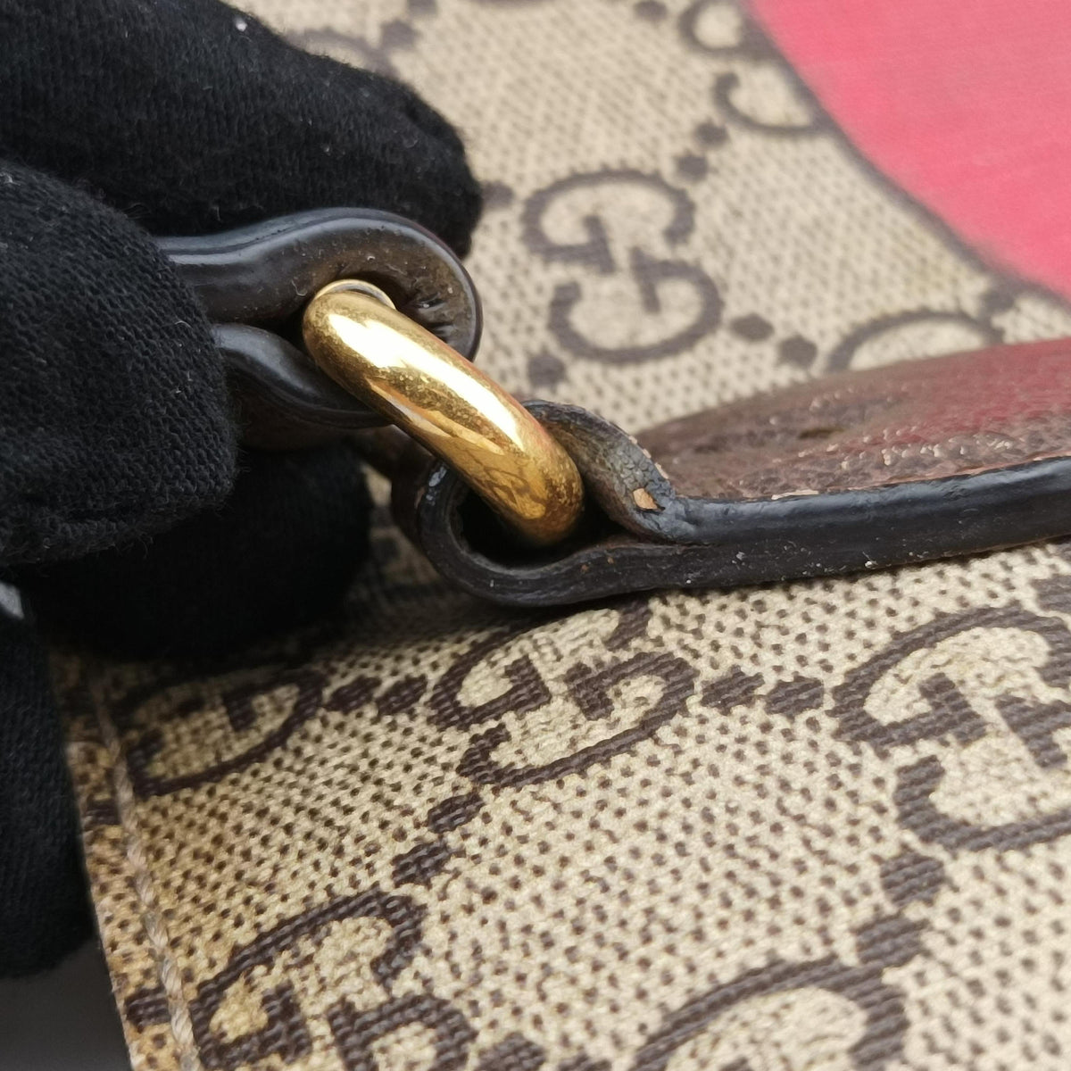 Pre-owned Gucci GG Supreme Bosco PATCHED beige×Multicolour PVC coated canvas×Leather 473887 shoulderbag | stylenewstar