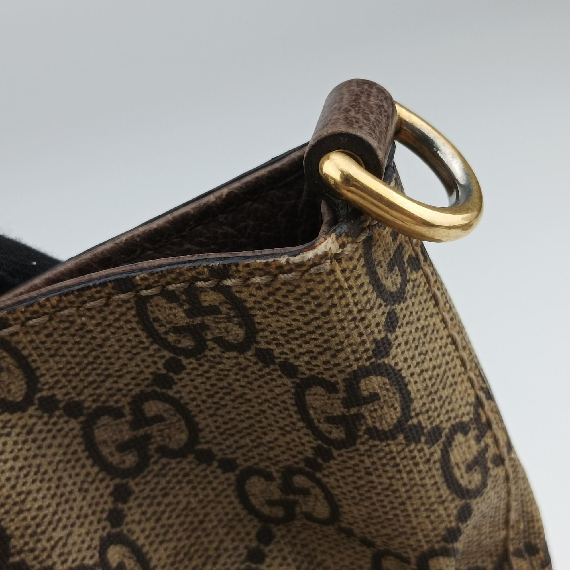 Pre-owned Gucci GG Supreme Bosco PATCHED beige×Multicolour PVC coated canvas×Leather 473887 shoulderbag | stylenewstar