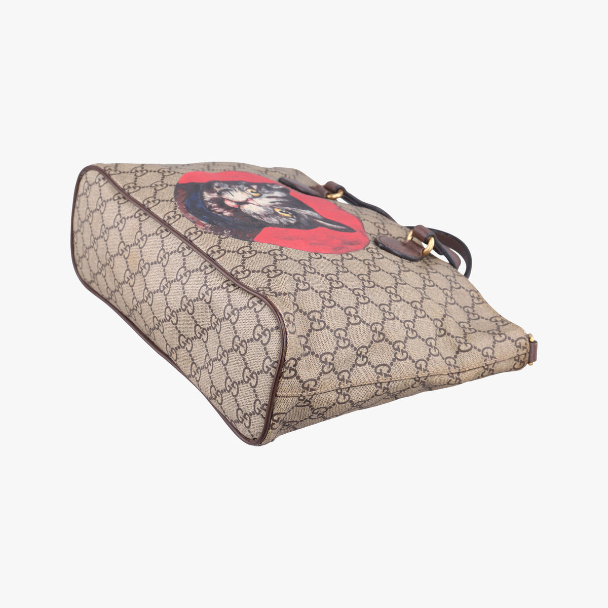 Pre-owned Gucci GG Supreme Bosco PATCHED beige×Multicolour PVC coated canvas×Leather 473887 shoulderbag | stylenewstar