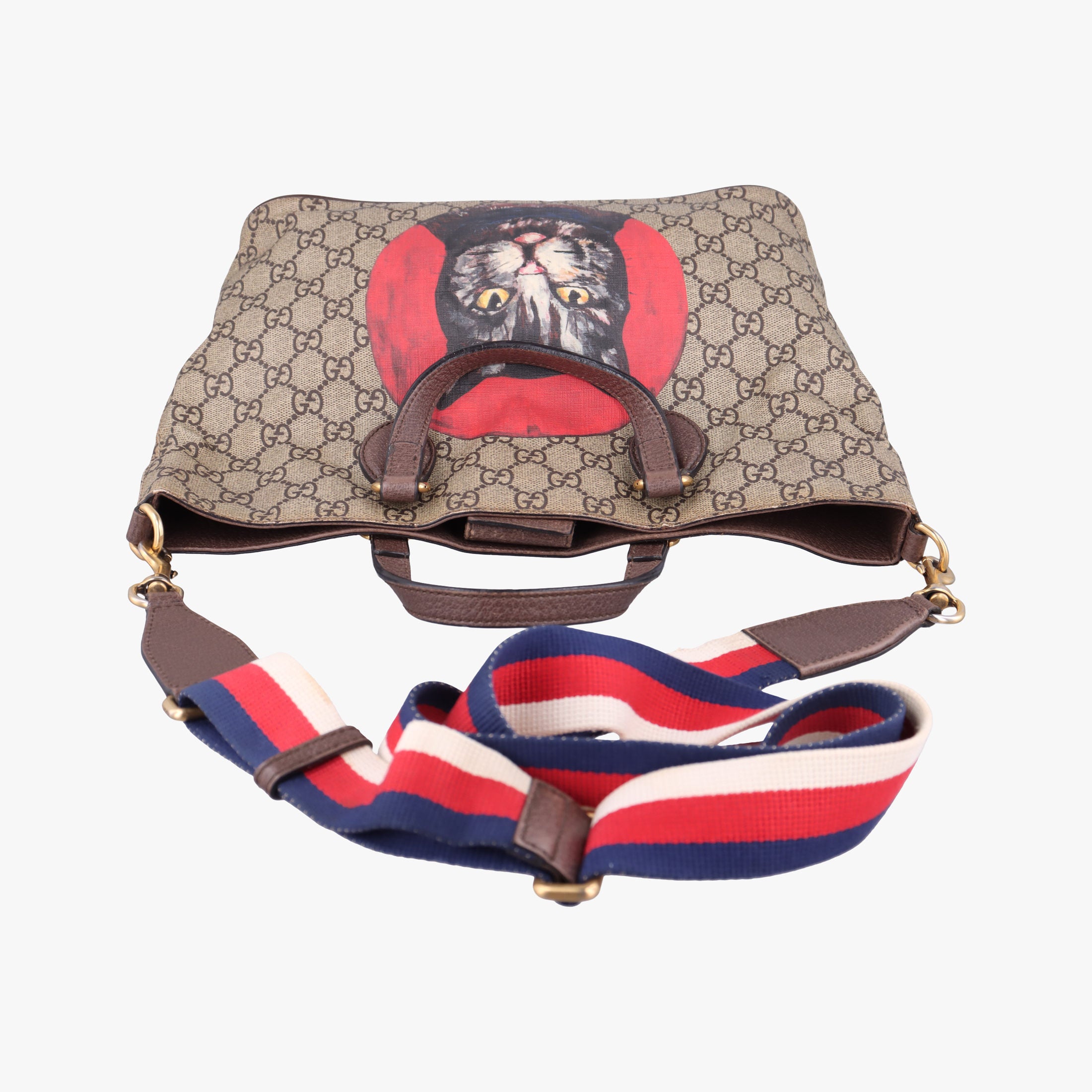 Pre-owned Gucci GG Supreme Bosco PATCHED beige×Multicolour PVC coated canvas×Leather 473887 shoulderbag | stylenewstar