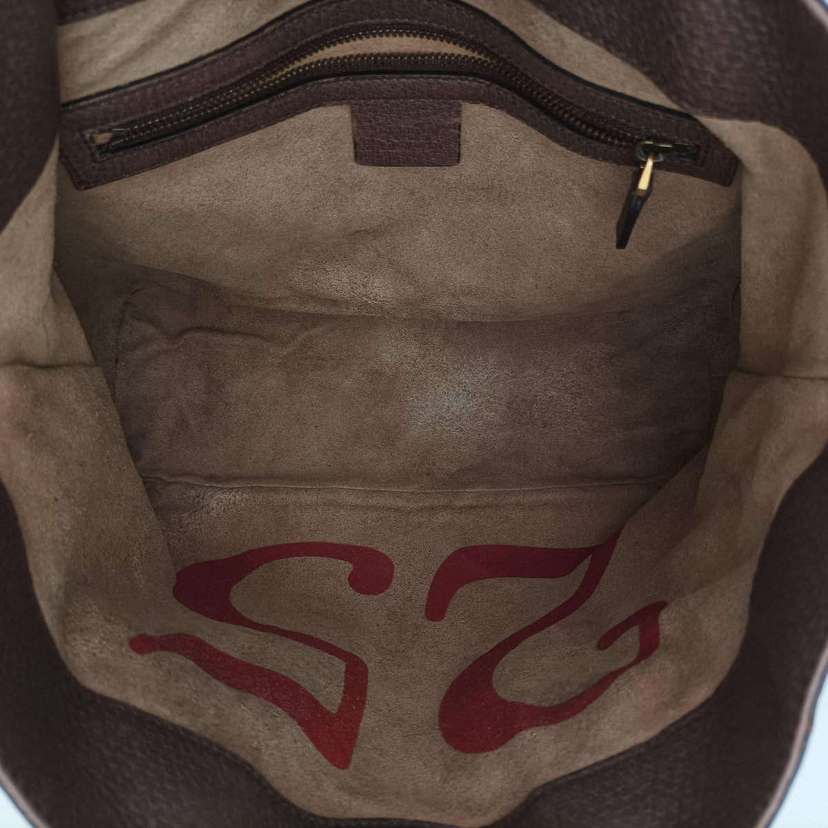 Pre-owned Gucci GG Supreme Bosco PATCHED beige×Multicolour PVC coated canvas×Leather 473887 shoulderbag | stylenewstar